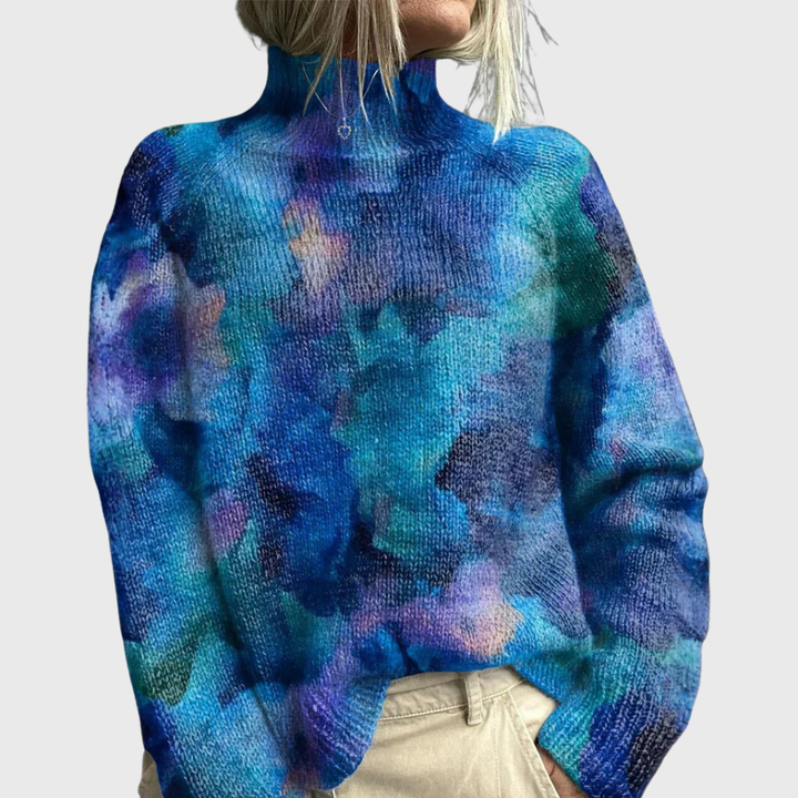 Women's Printed Roll-Neck Jumper | Long Sleeve