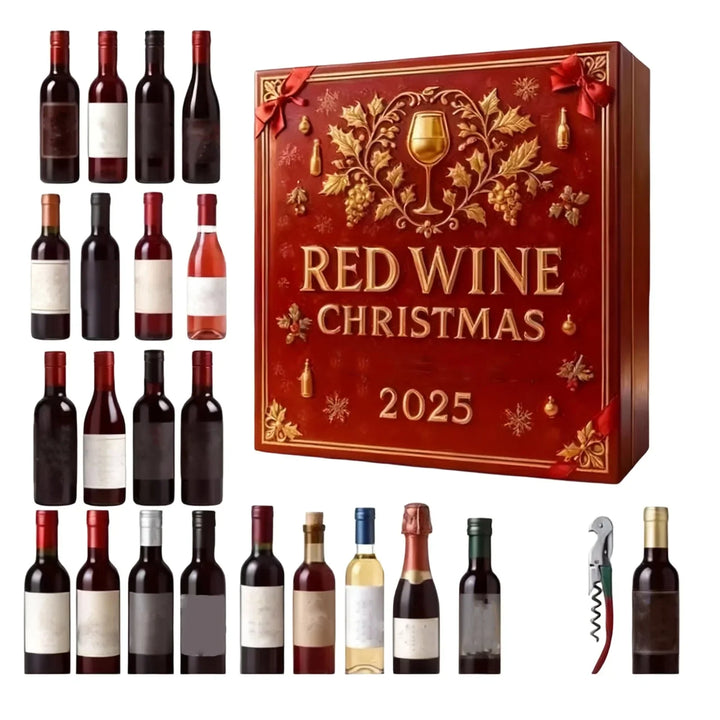 Wine Bottle Advent Calendar With 24 Ornaments | Christmas