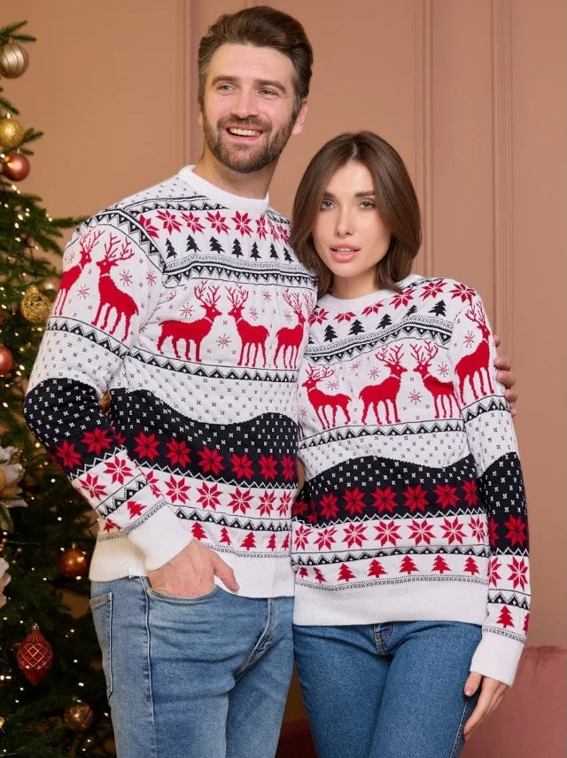 Pull de Noël en maille unisexe à col rond | hiver