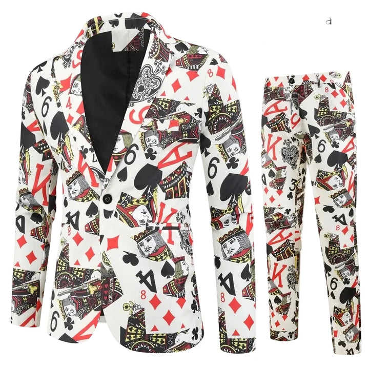 Costume de Noël imprimé deux pièces pour homme | Hiver