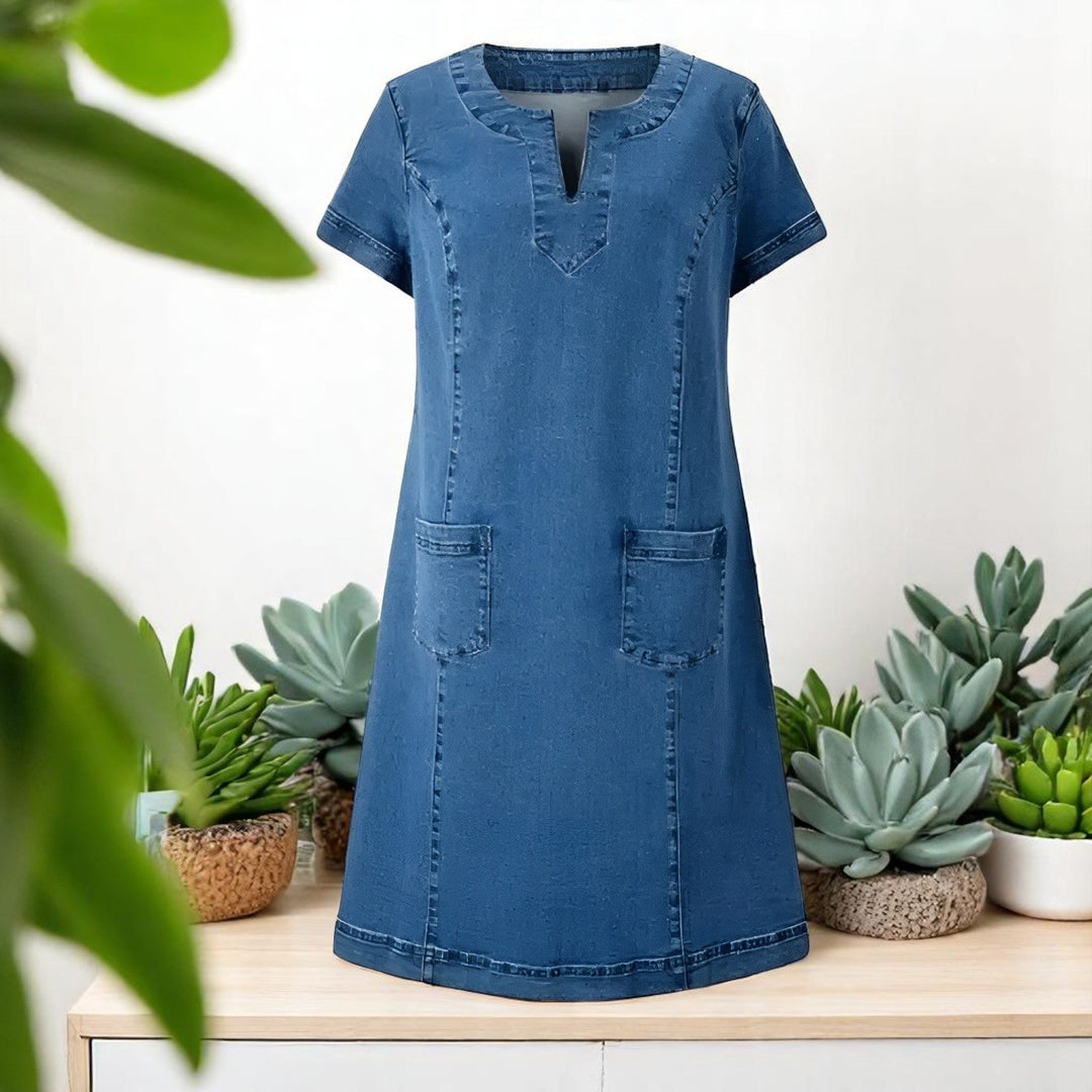 Women's Short Sleeve Shift Dress | Mini