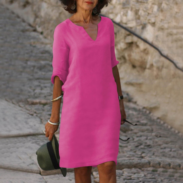 Women’s Elegant Summer Notch Neck Dress | Mini