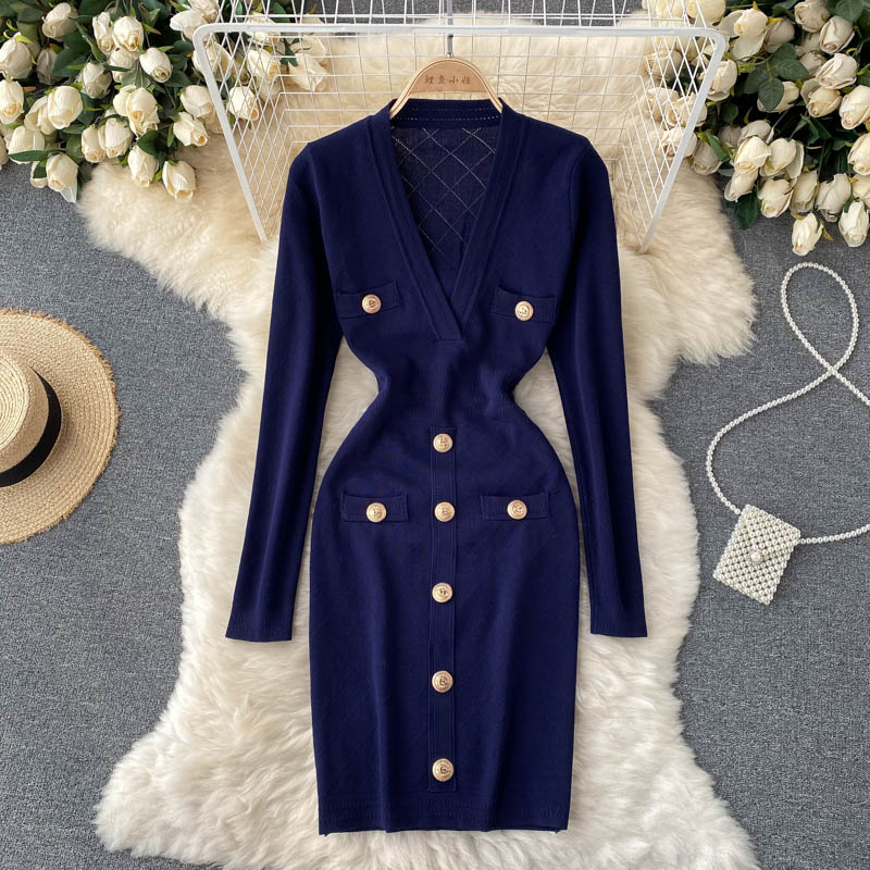 Women’s Knitted Button-Front Dress | Midi