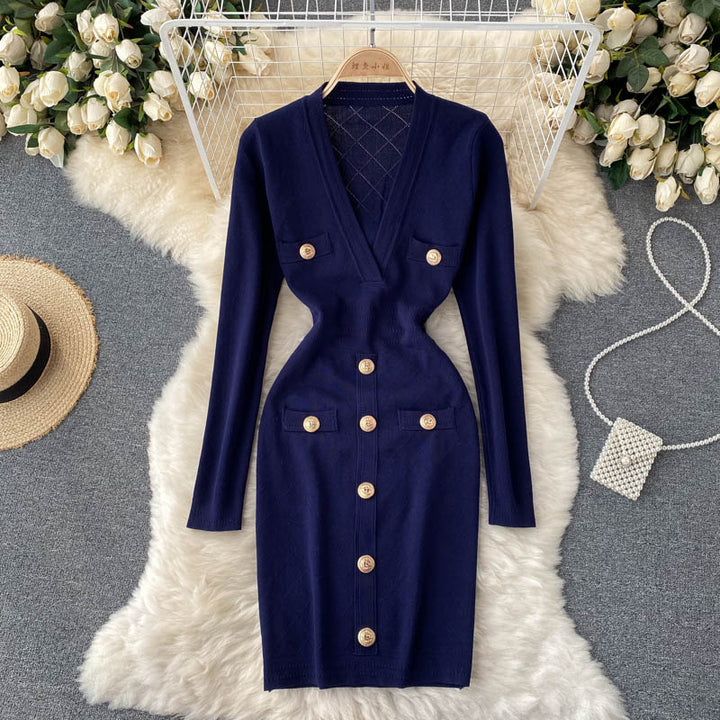 Women’s Knitted Button-Front Dress | Midi