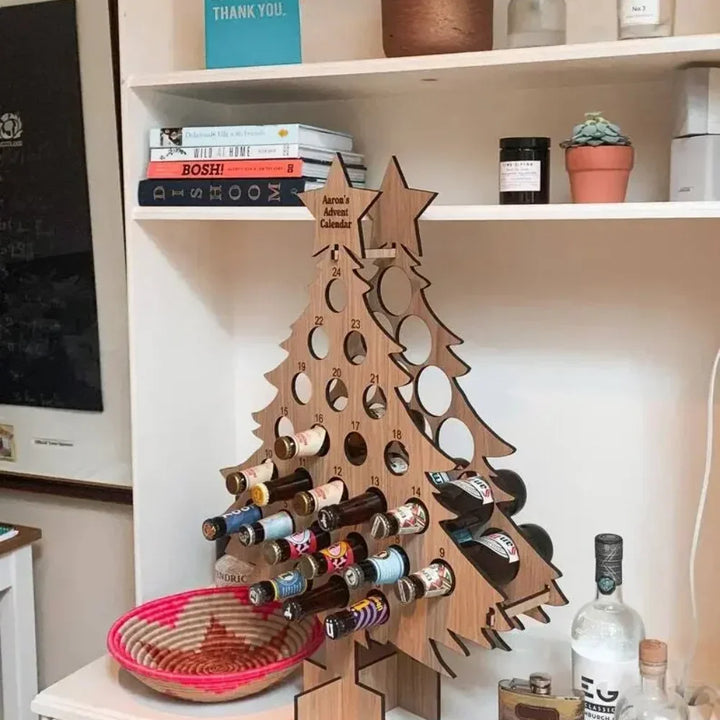 Decorative Wine Bottle Stand Advent Calendar | Christmas