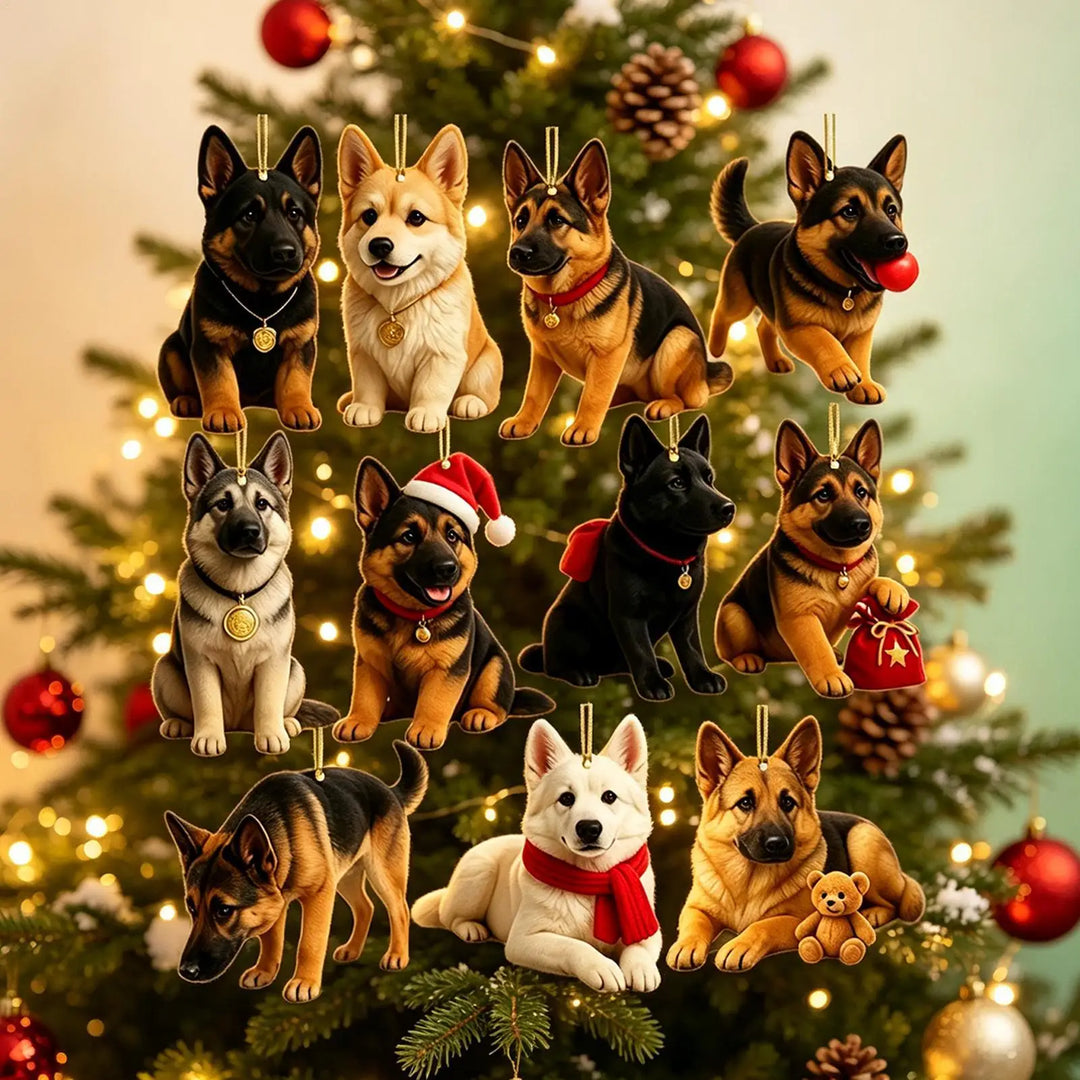 Calendrier de l’Avent berger allemand avec décorations à suspendre | Noël
