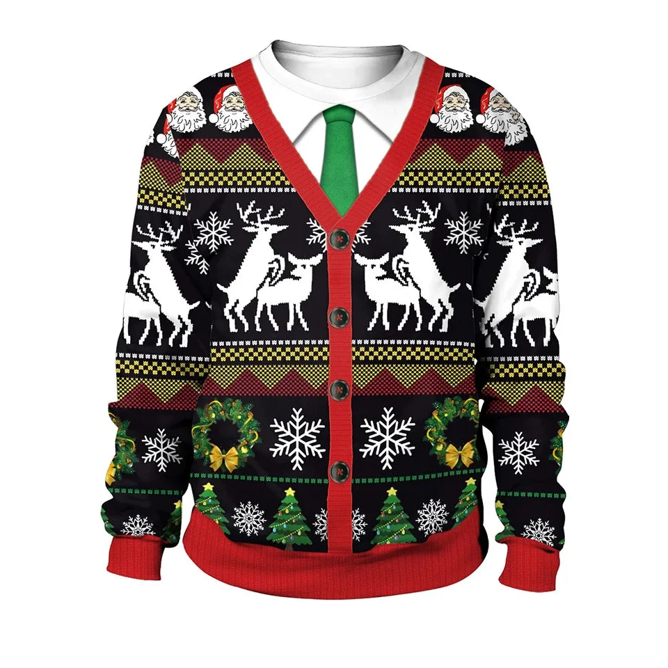 Men's Long Sleeve Winter Christmas Sweater | Printed