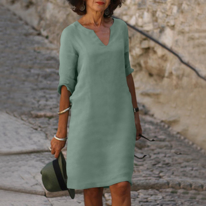 Women’s Elegant Summer Notch Neck Dress | Mini