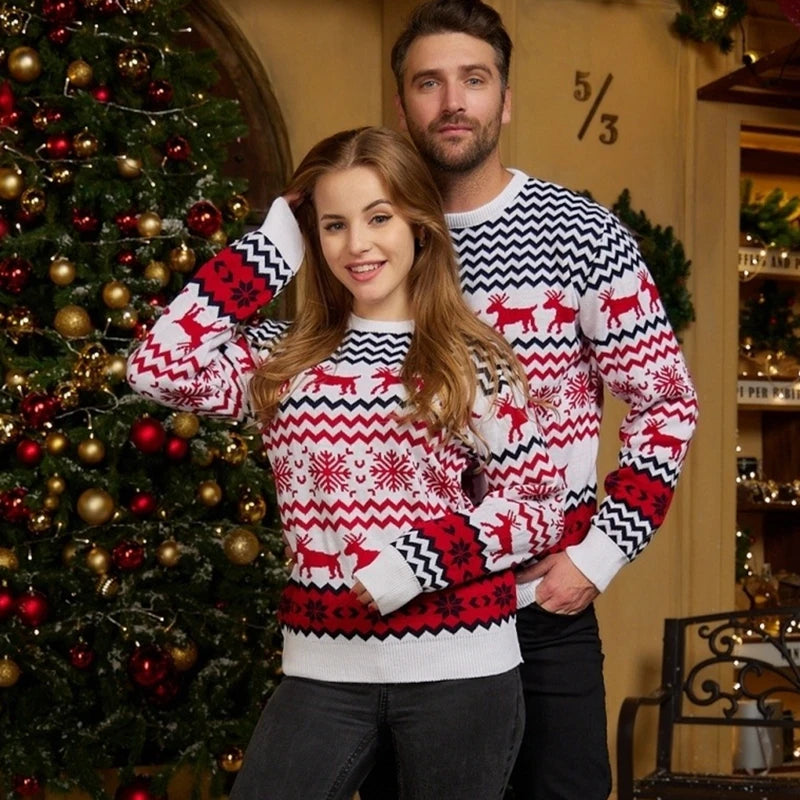 Pull de Noël en maille unisexe à col rond | hiver