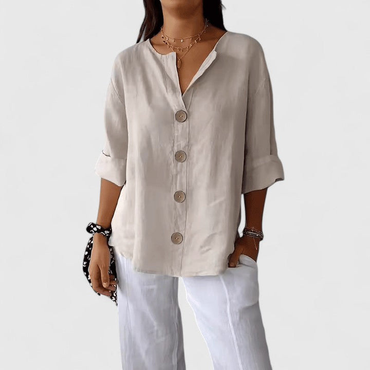 Women's Elegant Button Up Blouse | Long Sleeves