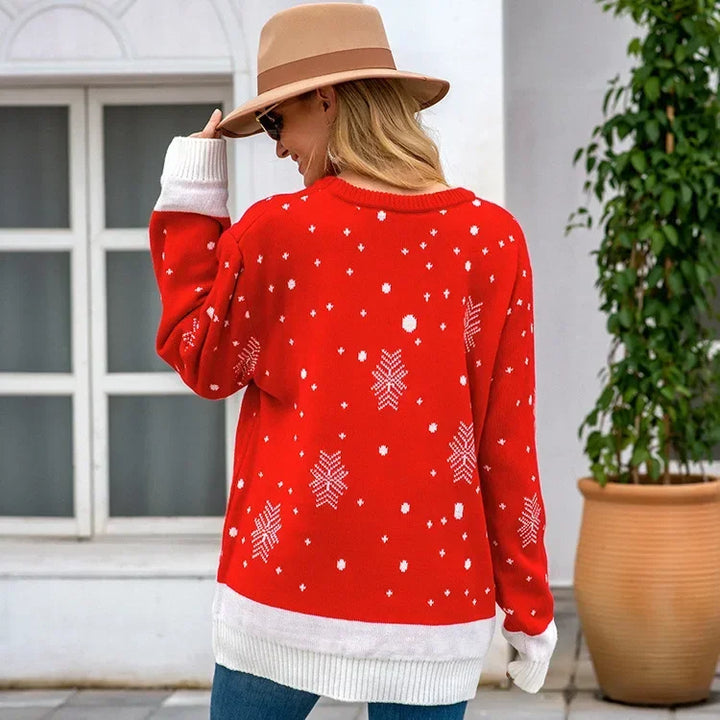 Women’s Crew Neck Knitted Christmas Sweater | Winter