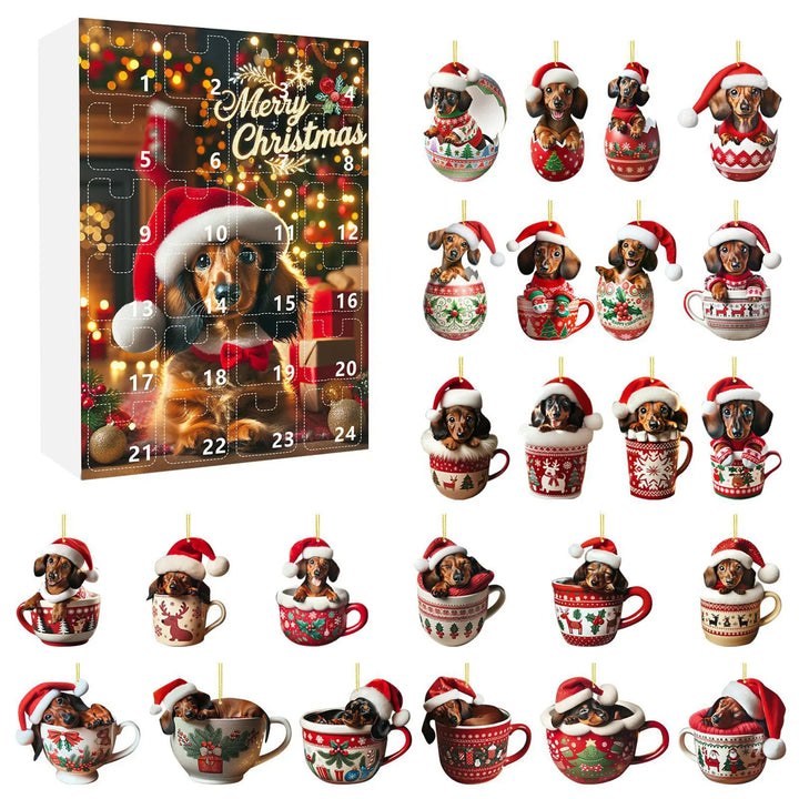 Dachshund Dog Advent Calendar With Tree Decorations | Christmas