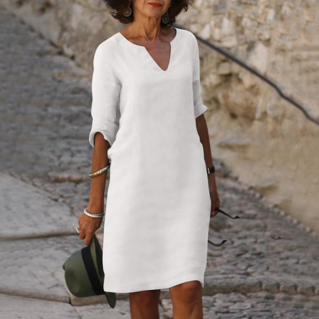 Women’s Elegant Summer Notch Neck Dress | Mini