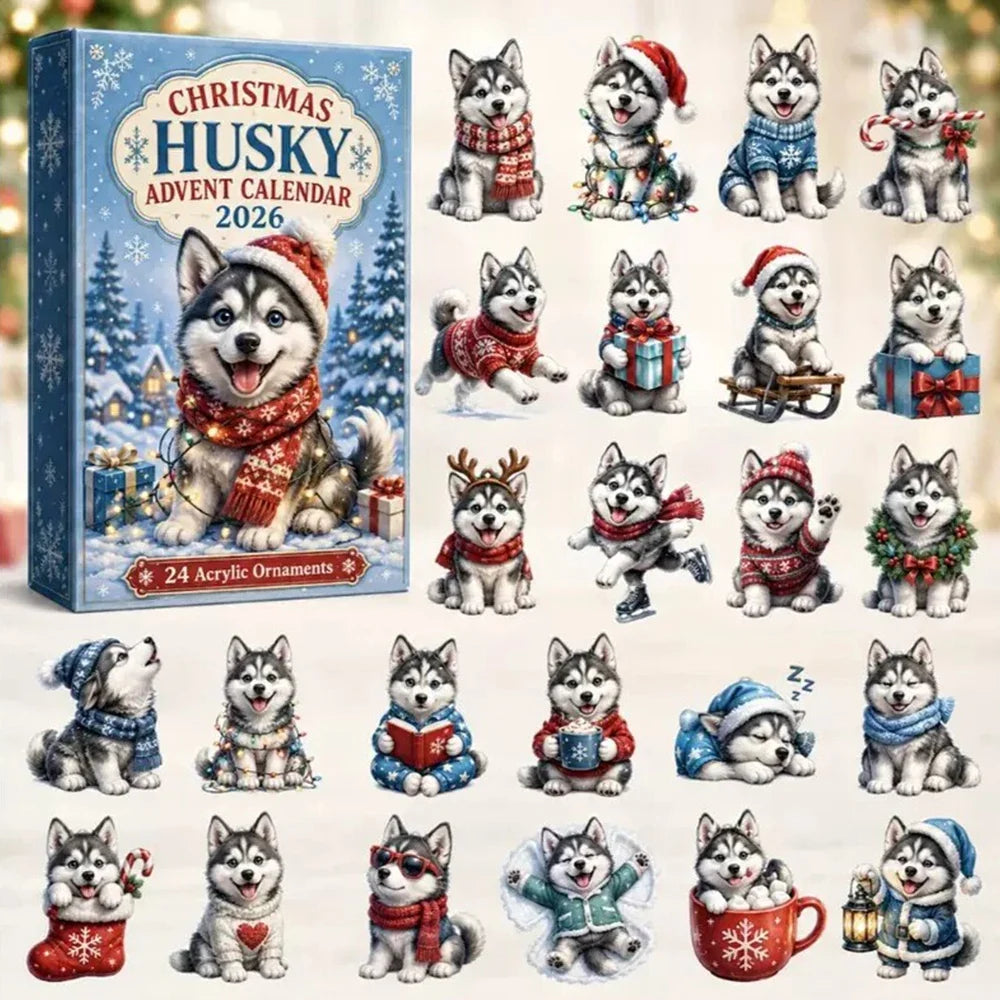 Calendrier de l’Avent husky pour chien, 24 jours | Noël