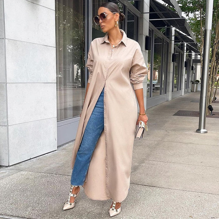 Women’s Button Front Shirt Dress | Maxi