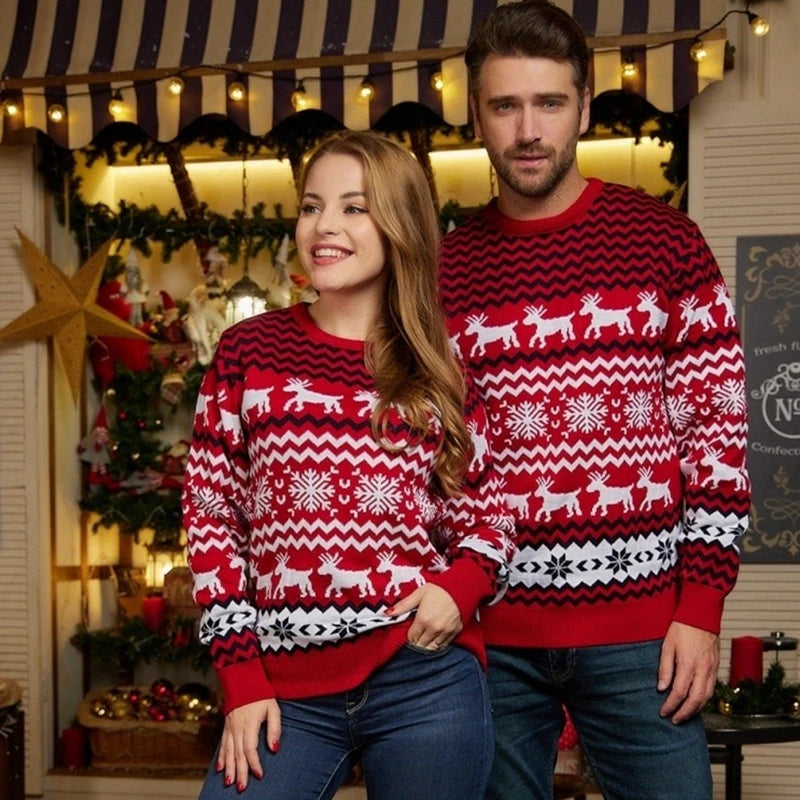 Pull de Noël en maille unisexe à col rond | hiver