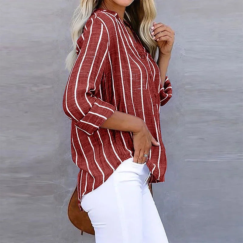 Women's Striped Summer Shirt | Long Sleeves