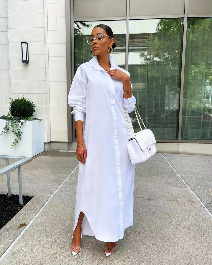 Women’s Button Front Shirt Dress | Maxi