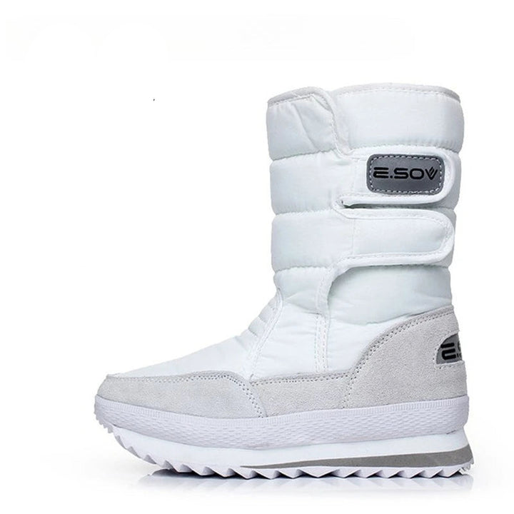 Bottes de neige d’hiver à plateforme montant au mollet pour femme | fausse fourrure