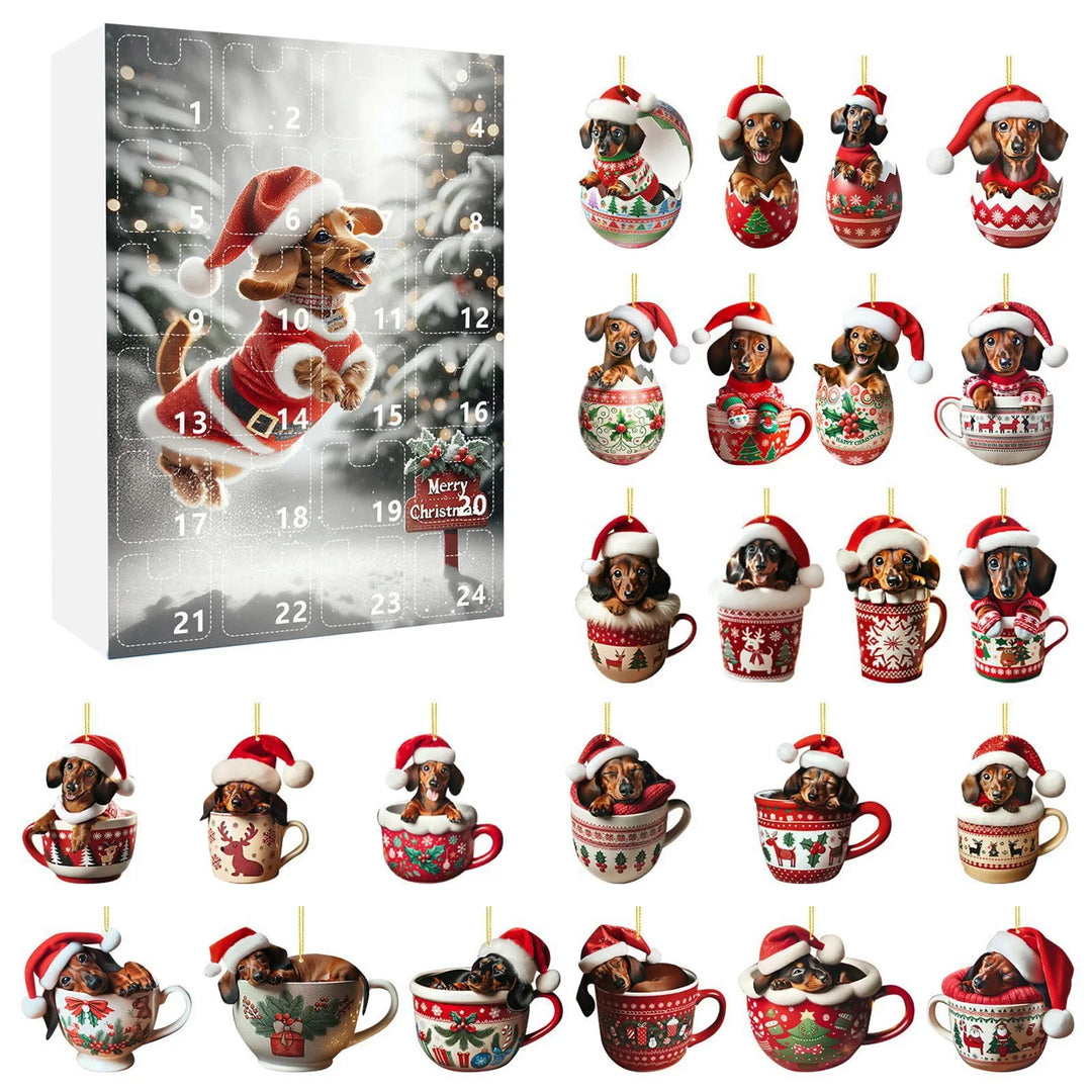 Dachshund Dog Advent Calendar With Tree Decorations | Christmas
