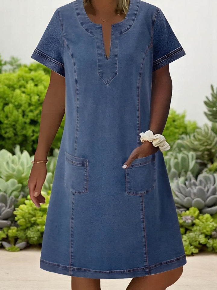 Women's Short Sleeve Shift Dress | Mini