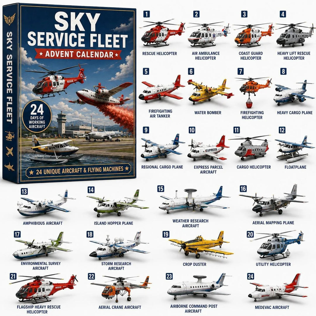 Calendrier de l'Avent avec avions, chars et hélicoptères | Noël