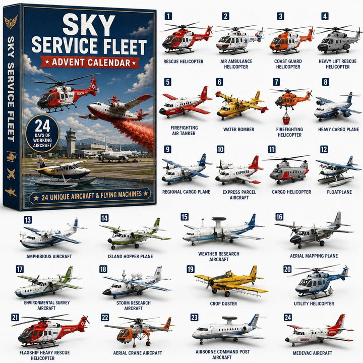 Calendrier de l'Avent avec avions, chars et hélicoptères | Noël