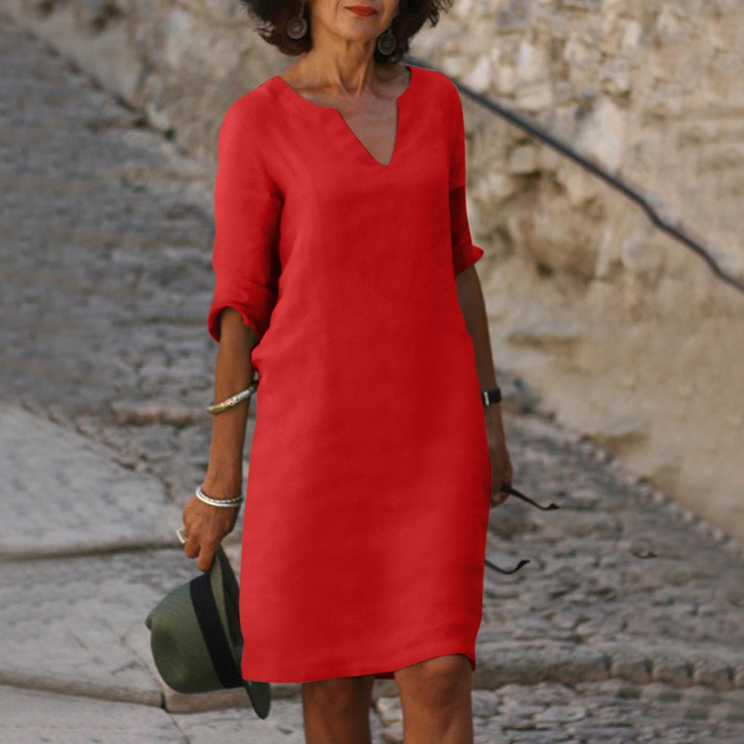 Women’s Elegant Summer Notch Neck Dress | Mini