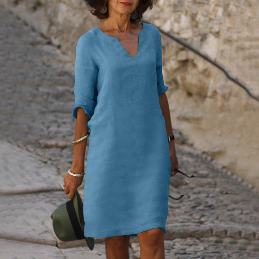 Women’s Elegant Summer Notch Neck Dress | Mini