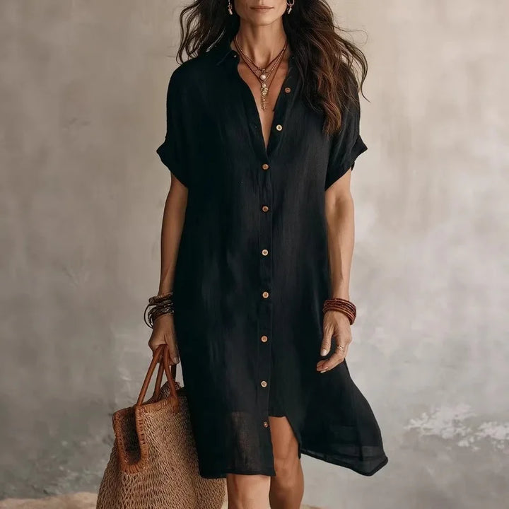 Women's Button Down Shirt Dress | Midi