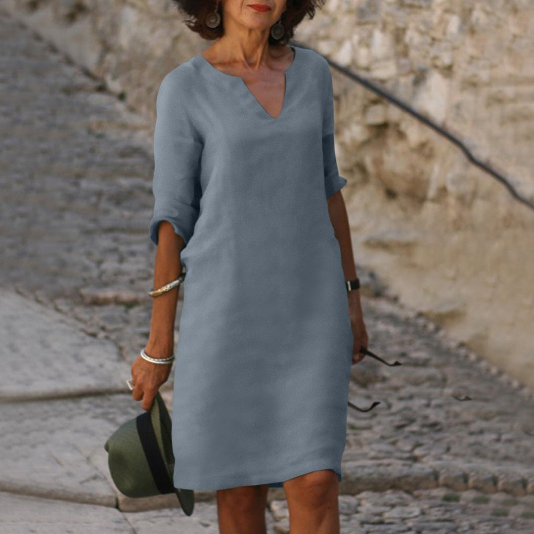 Women’s Elegant Summer Notch Neck Dress | Mini