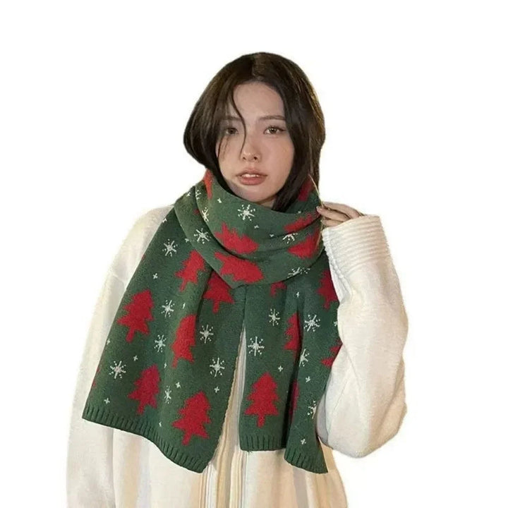 Women's Ribbed Winter Knitted Scarf | Christmas