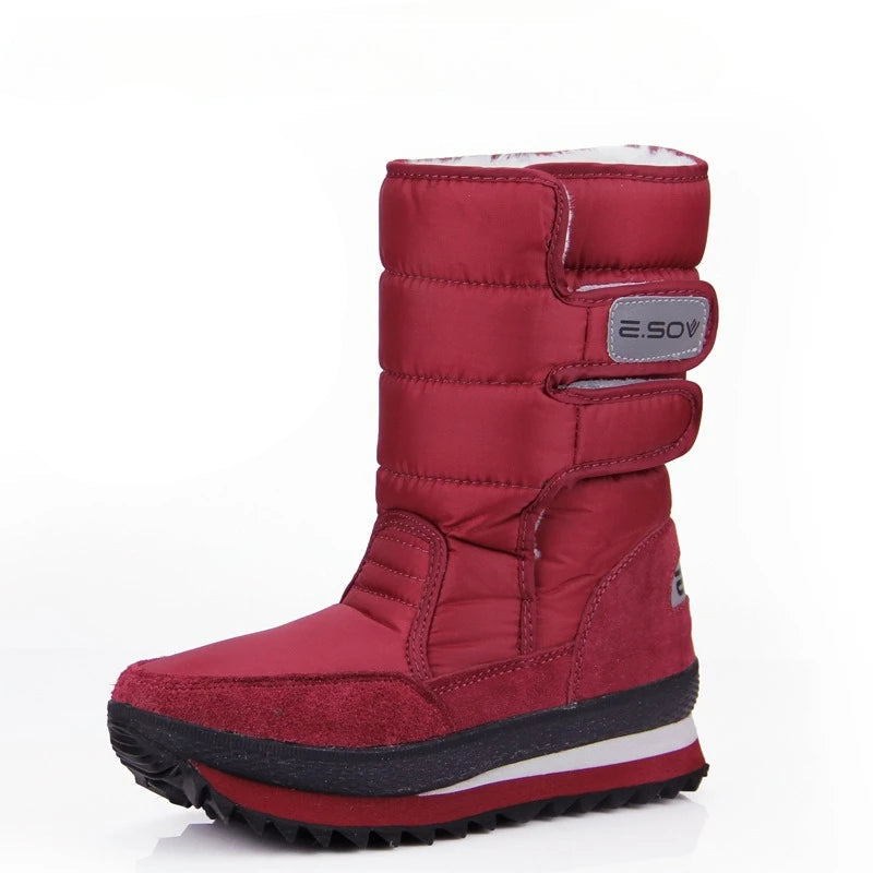 Bottes de neige d’hiver à plateforme montant au mollet pour femme | fausse fourrure