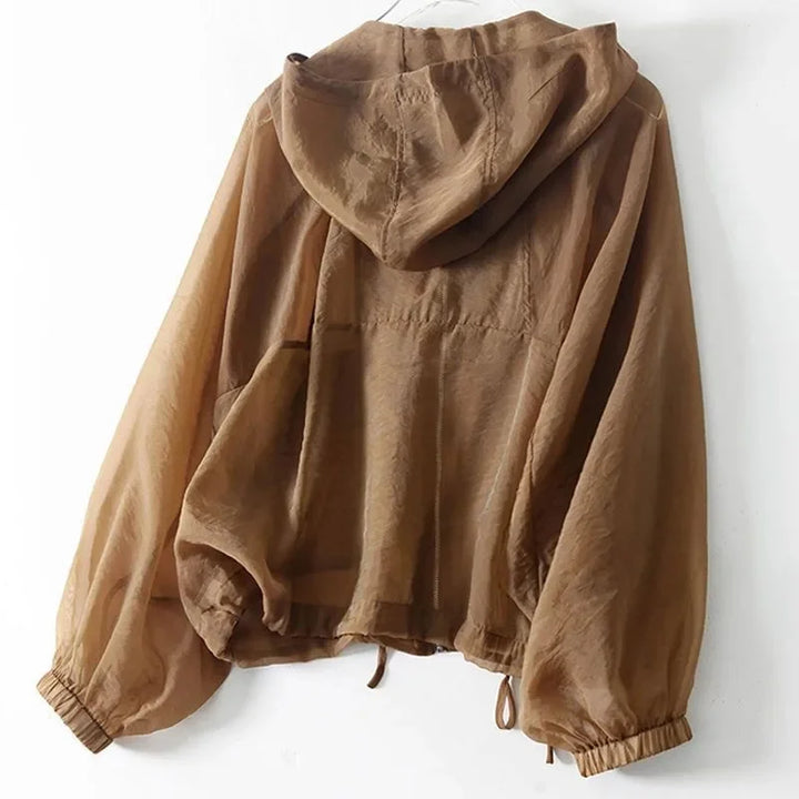 Women's Hooded Zip-Up Jacket | Drawstring Hem