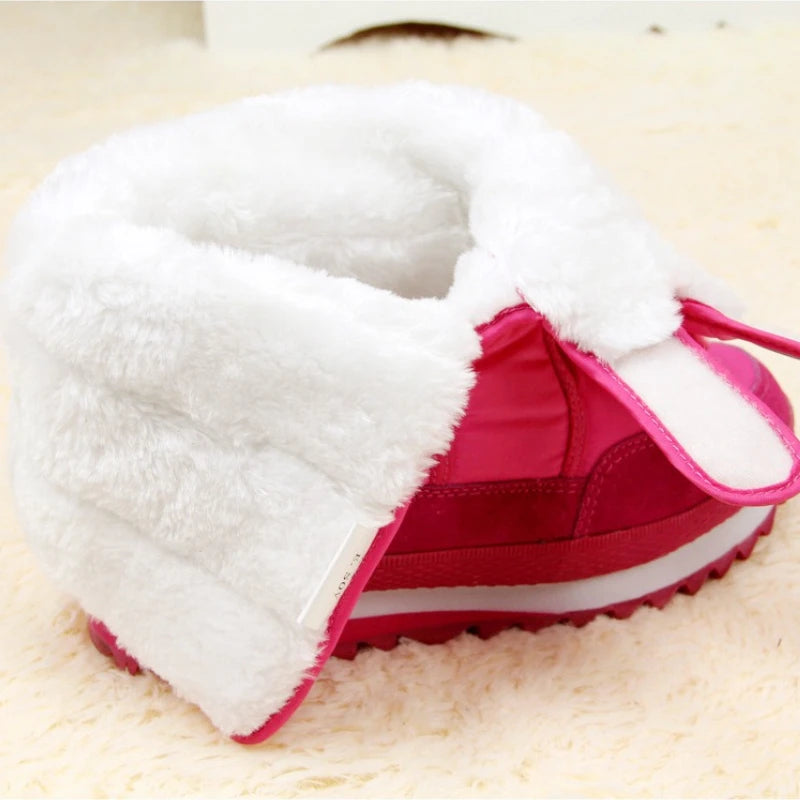 Bottes de neige d’hiver à plateforme montant au mollet pour femme | fausse fourrure