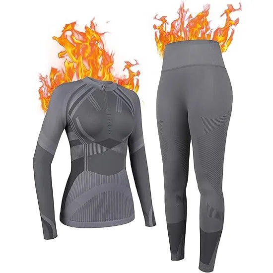 Ensemble de ski pour femme avec haut à manches longues et caleçon long | hiver