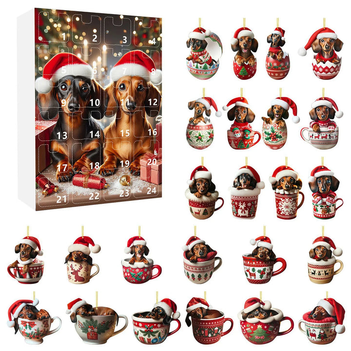 Dachshund Dog Advent Calendar With Tree Decorations | Christmas