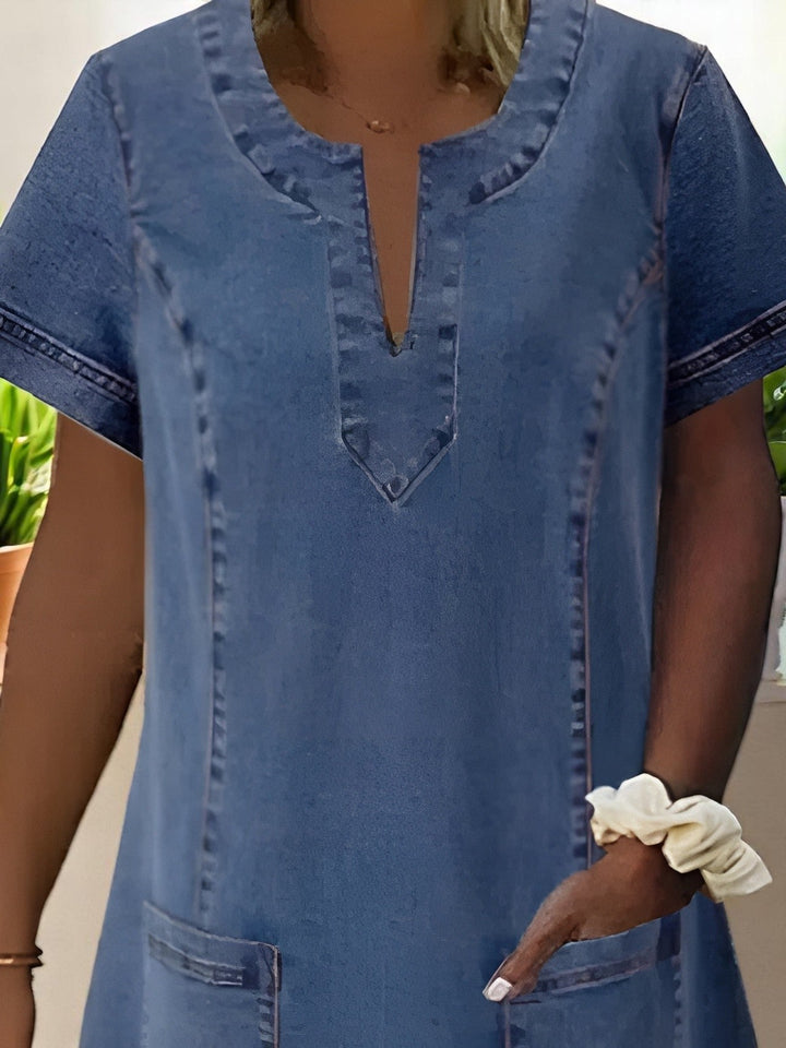 Women's Short Sleeve Shift Dress | Mini