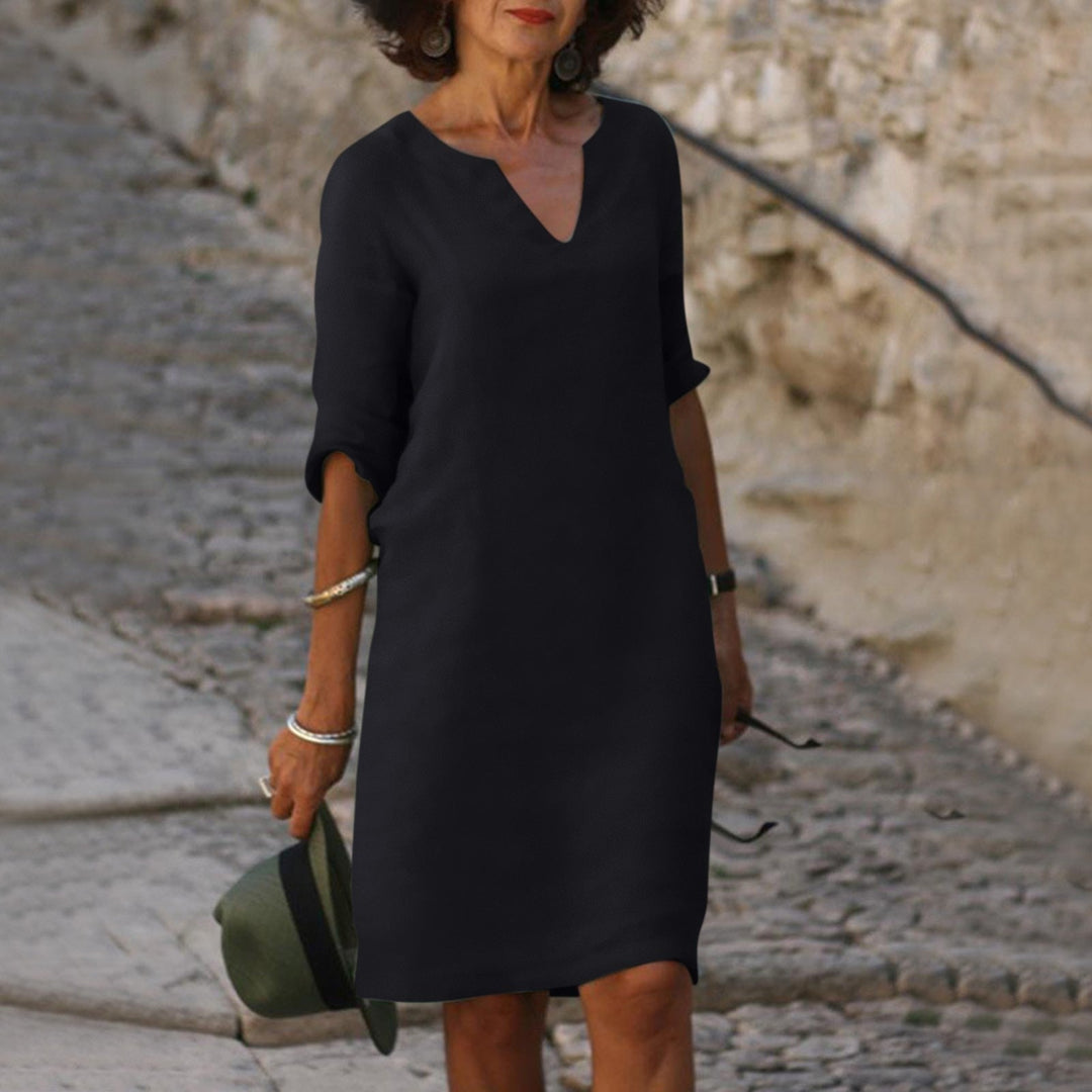 Women’s Elegant Summer Notch Neck Dress | Mini
