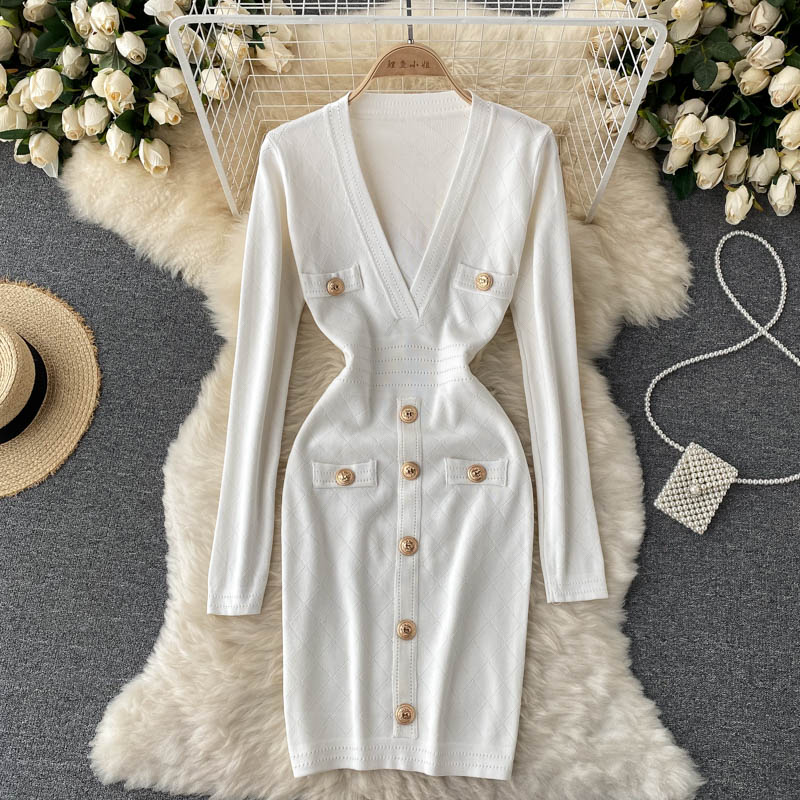 Women’s Knitted Button-Front Dress | Midi