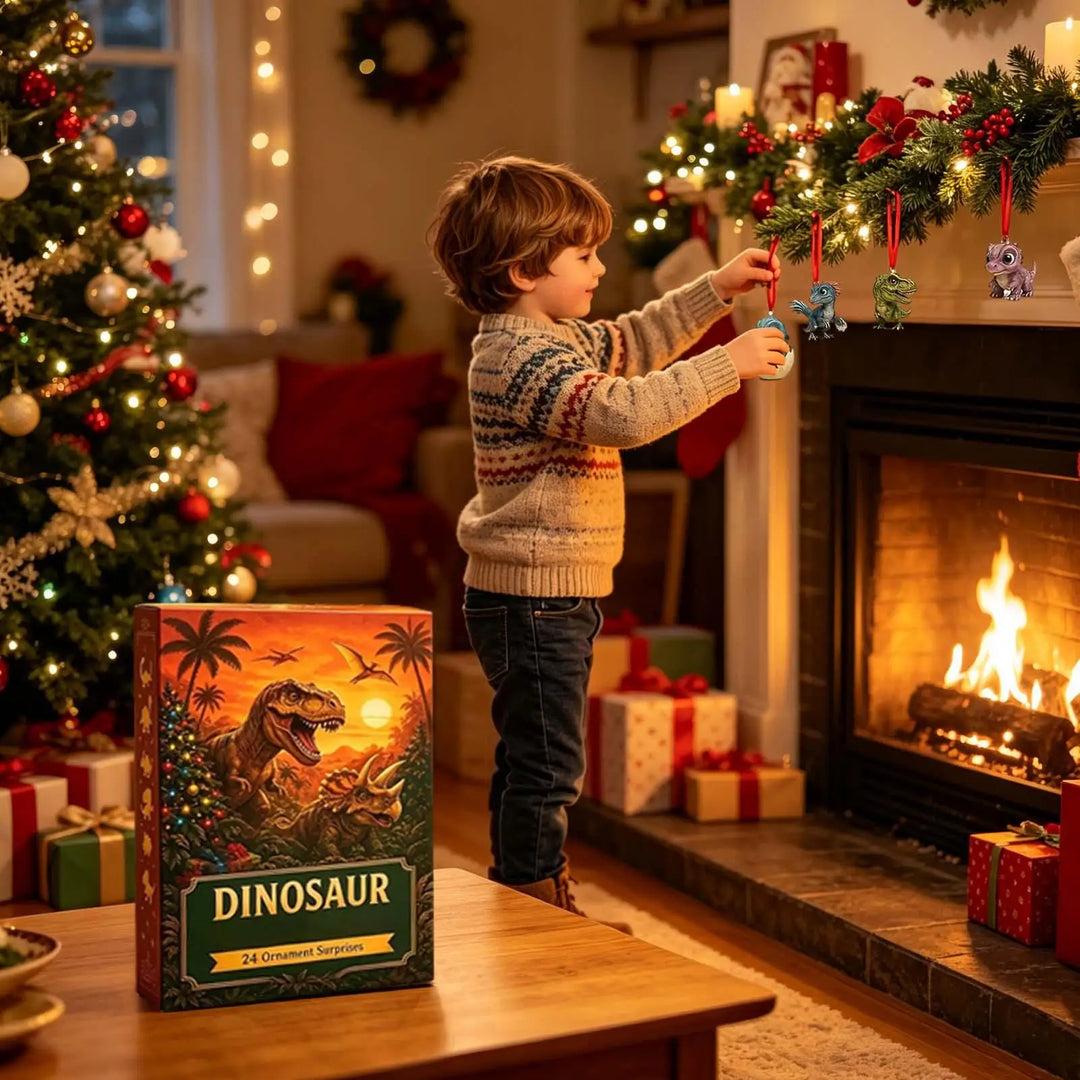 Calendrier de l’Avent de dinosaures avec décorations pour le sapin | Noël