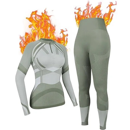 Ensemble de ski pour femme avec haut à manches longues et caleçon long | hiver