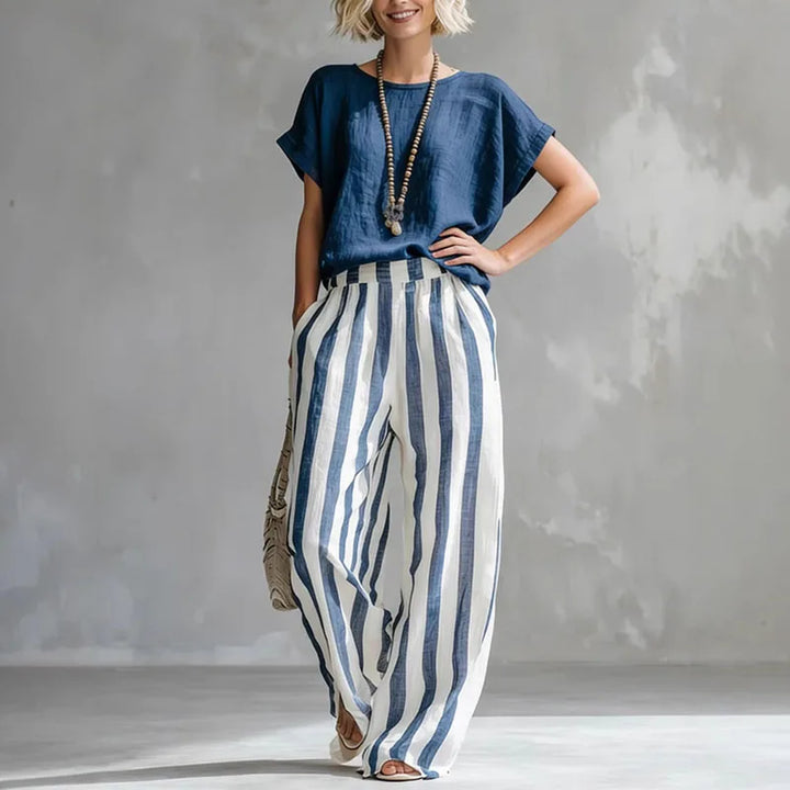 Women's Summer Matching Stripe Set | Two-Piece