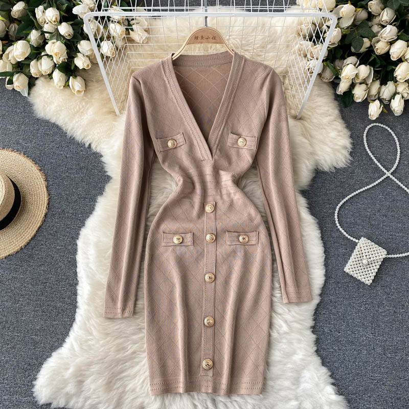 Women’s Knitted Button-Front Dress | Midi