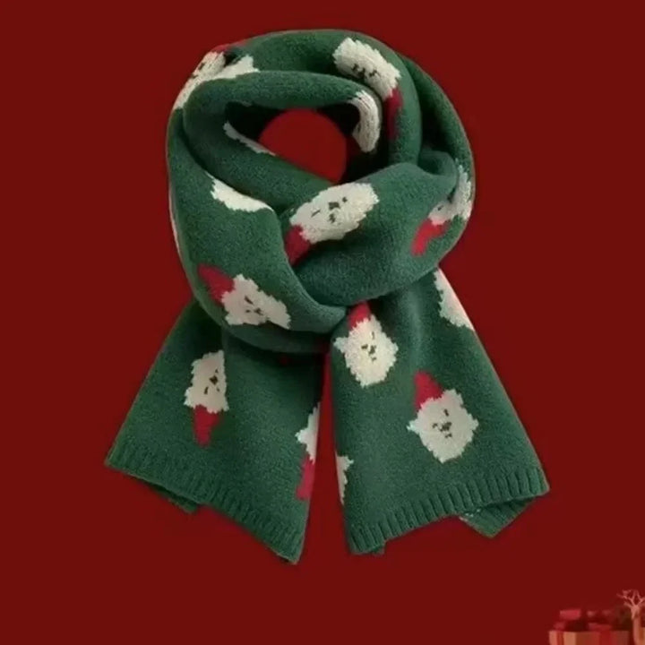 Women's Ribbed Winter Knitted Scarf | Christmas