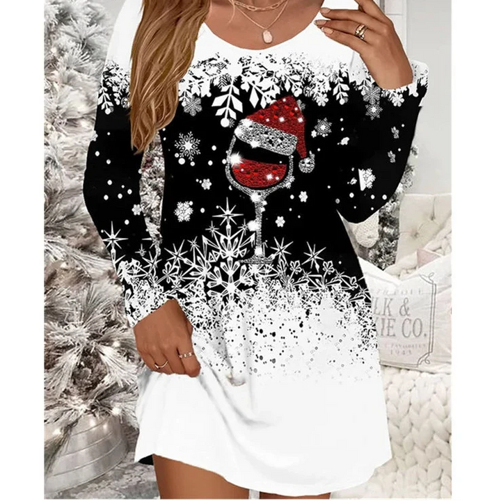 Women's Long Sleeve Christmas Mini Dress | Winter