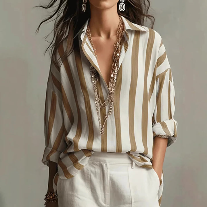 Women's Elegant Striped Shirt | Long Sleeves