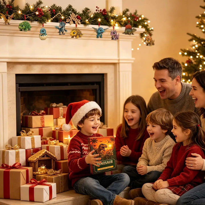 Calendrier de l’Avent de dinosaures avec décorations pour le sapin | Noël