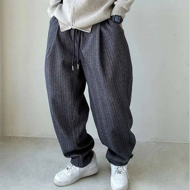 Men's Casual Drawstring Trouser | Wide Leg