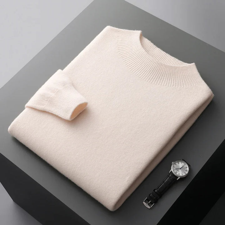 Men's Winter Long Sleeve Knit Sweater | Mock Neck